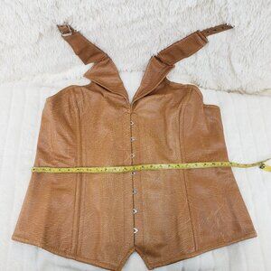 Faux Leather Plus Queen Size Halter Corset Top